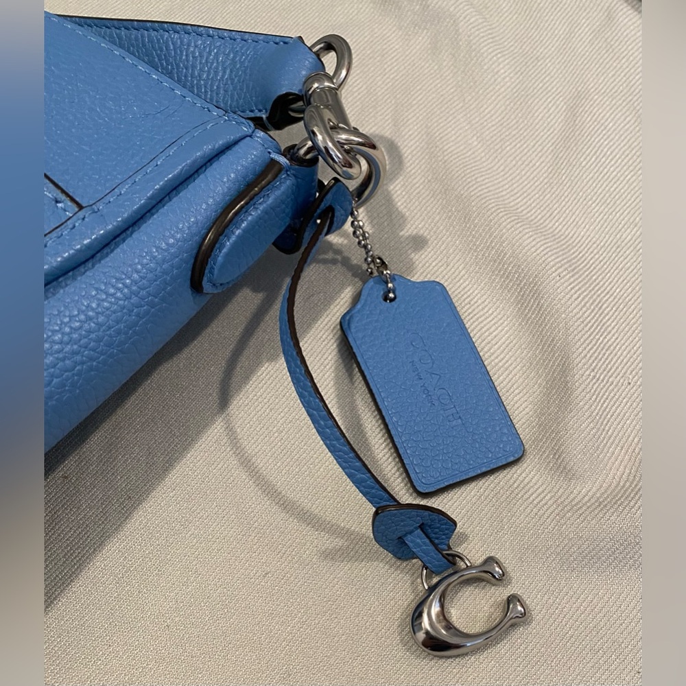 Coach Chaise Pebbled Blue Crossbody Bag - Picture 7 of 11